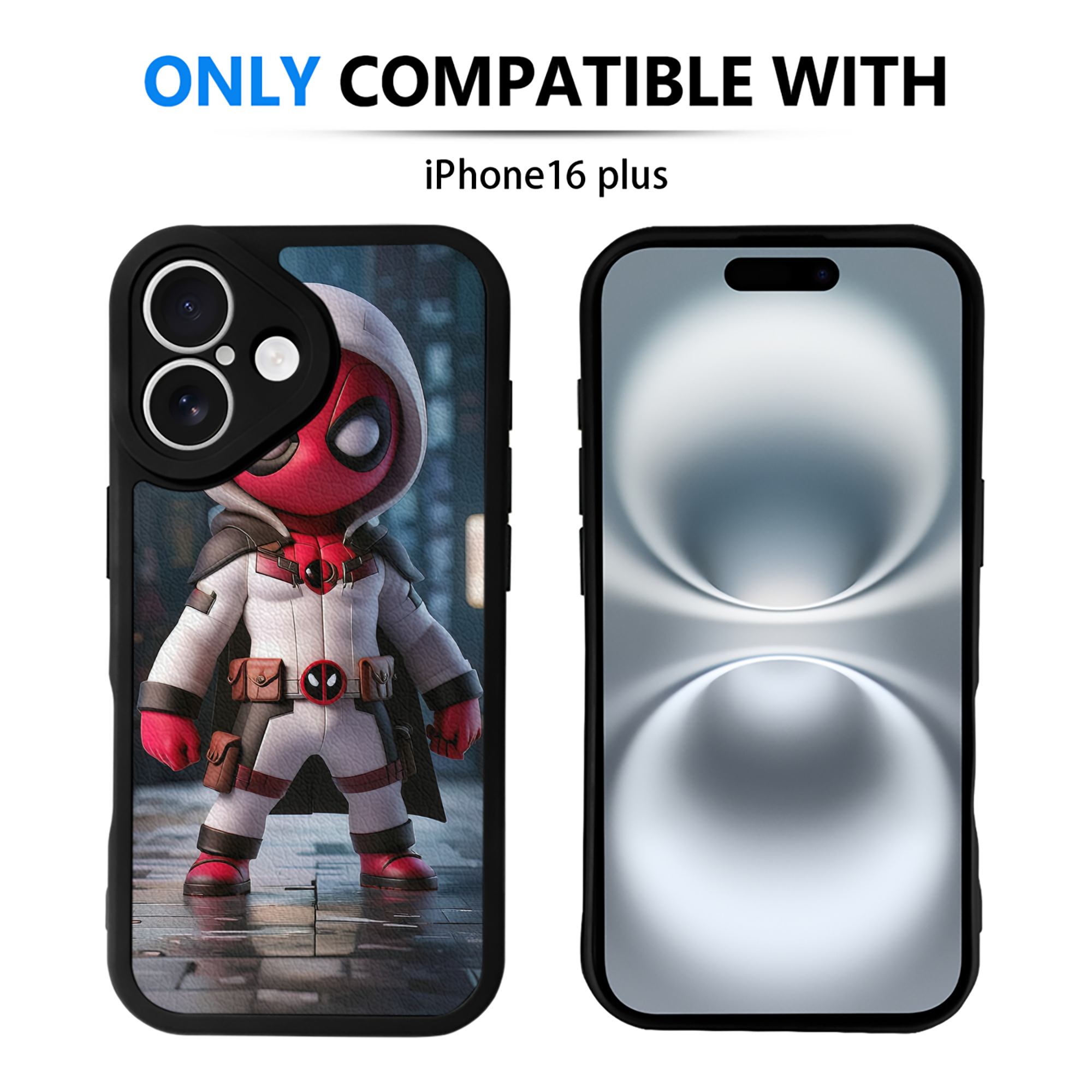 （画像用） Deadpool デッドプール 【iPhone 16シリーズ対応】シリコンスマホケース（レザー調） 材質：シリコン